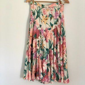 Vintage Carole Little for Saint Tropez West - floral midi skirt